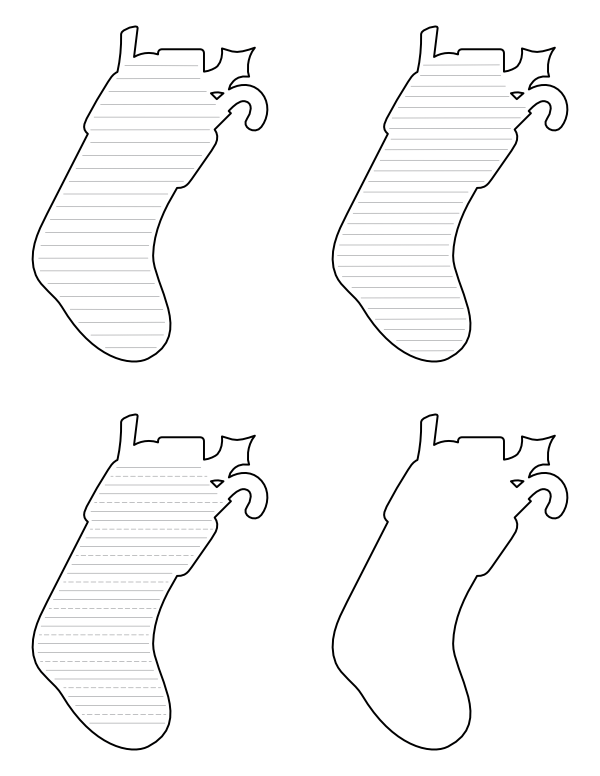 Filled Christmas Stocking-Shaped Writing Templates