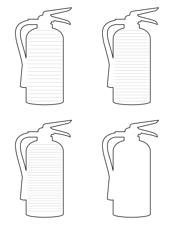 Fire Extinguisher Shaped Writing Templates