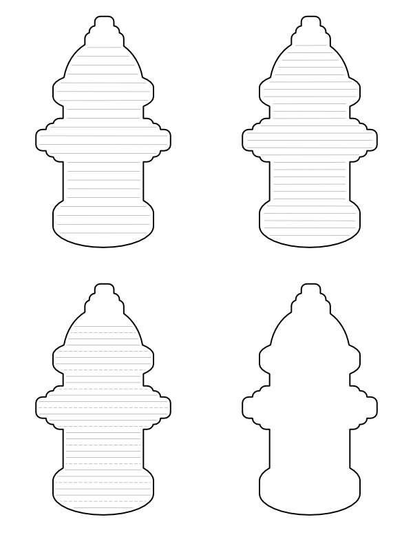 Free Printable Fire HydrantShaped Writing Templates