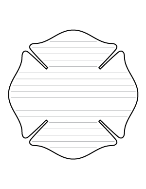 Firefighter Badge-Shaped Writing Templates