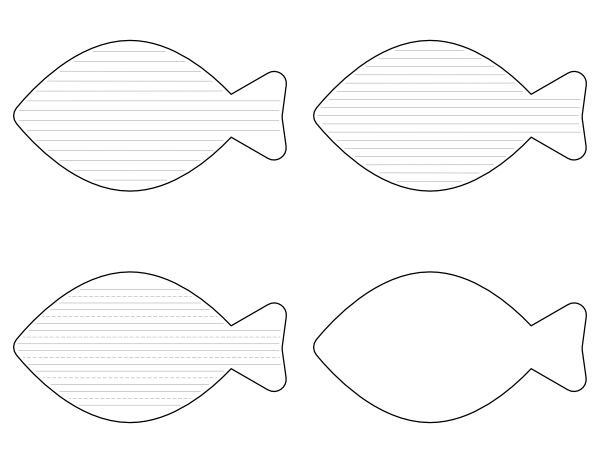 Fish-Shaped Writing Templates