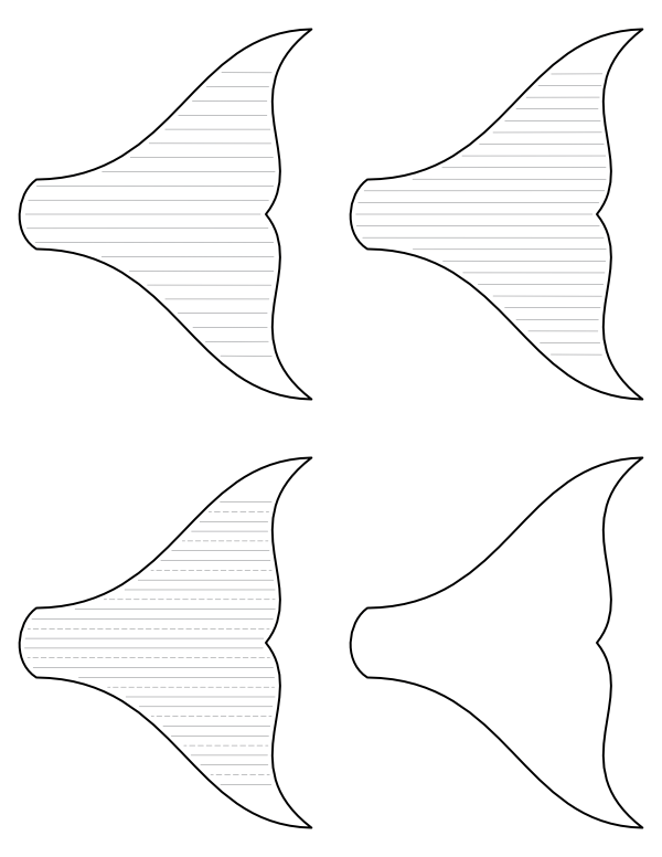 Free Printable Fish Tail-Shaped Writing Templates
