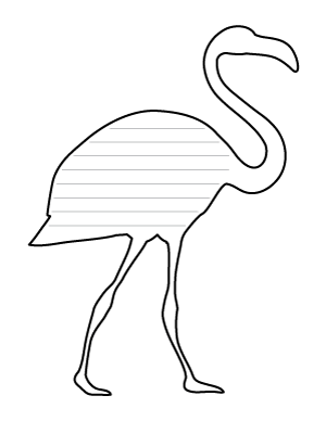 Flamingo Side View-Shaped Writing Templates