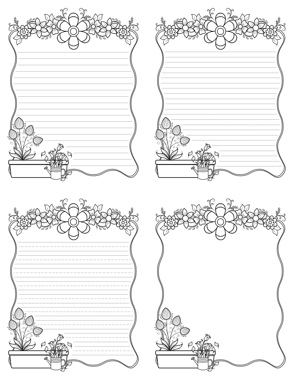 Floral Writing Templates
