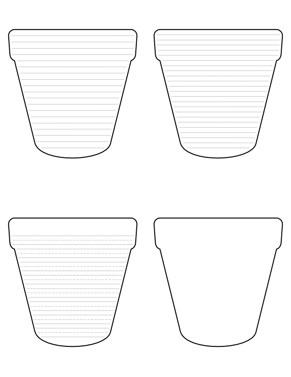 Free Printable Flower Pot Shaped Writing Templates