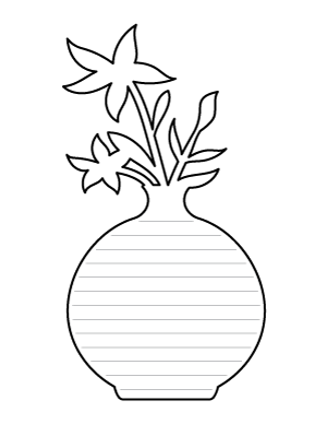 Flower Vase-Shaped Writing Templates