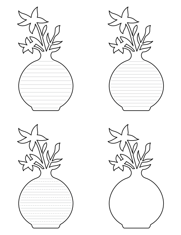 Flower Vase-Shaped Writing Templates