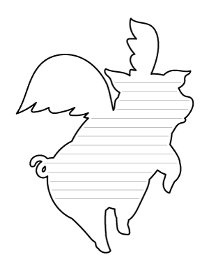 Flying Pig Shaped Writing Templates