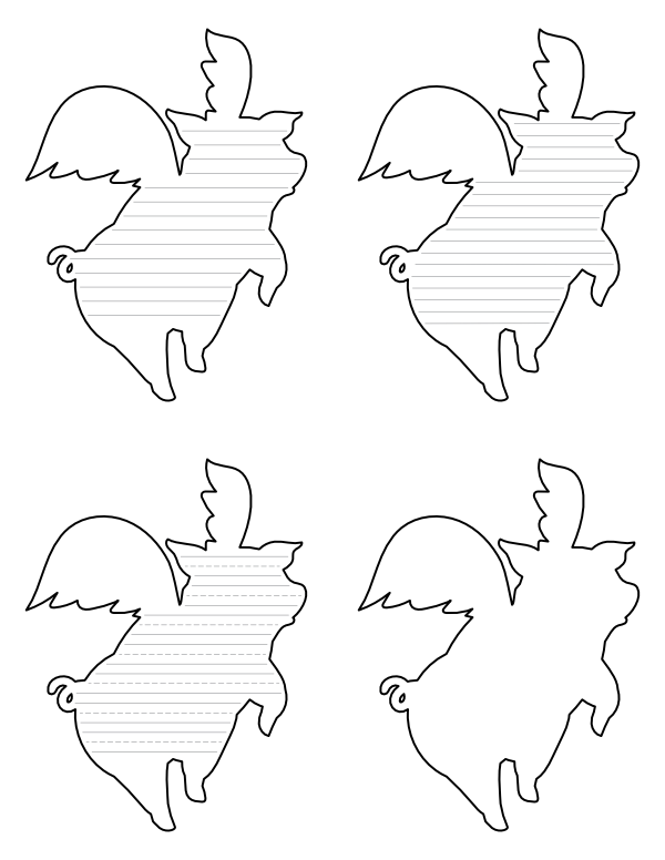 Flying Pig-Shaped Writing Templates