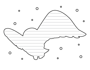 Flying Snowy Owl-Shaped Writing Templates
