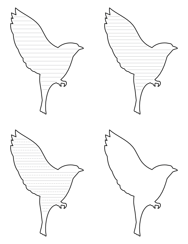 Flying Sparrow Shaped Writing Templates