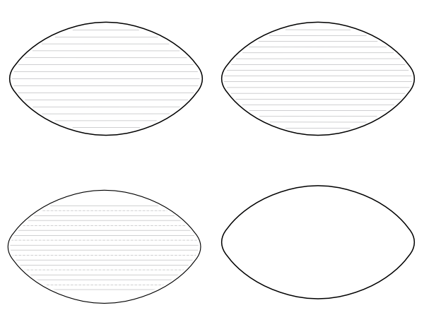 Free Printable Football-Shaped Writing Templates