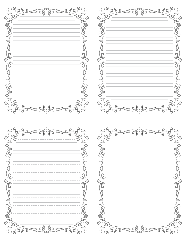 lined paper template with border