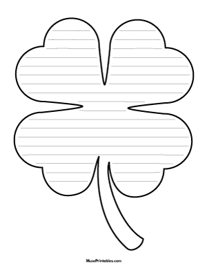 Four Leaf Clover-Shaped Writing Templates