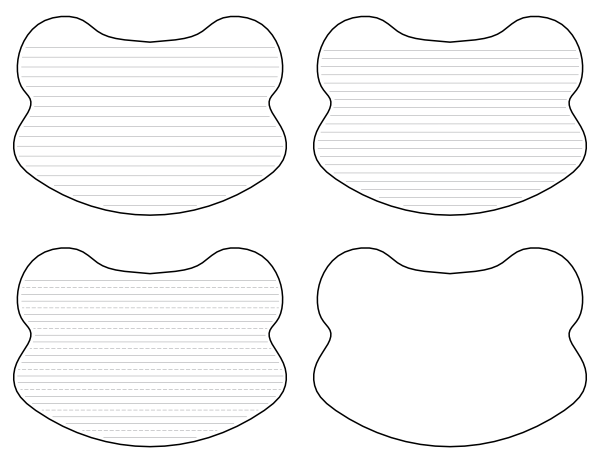 Frog Head Shaped Writing Templates