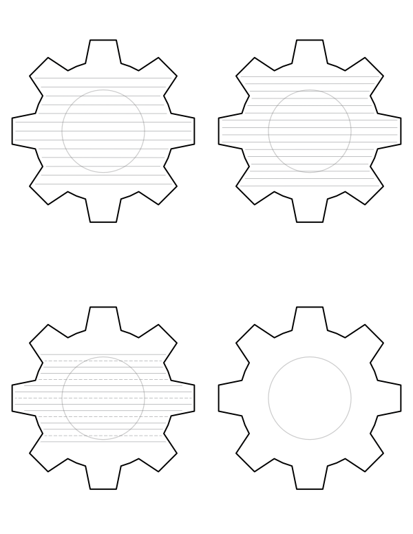 Gear-Shaped Writing Templates