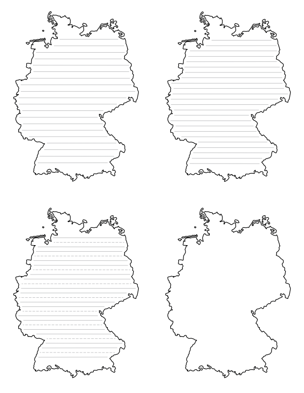 Germany-Shaped Writing Templates