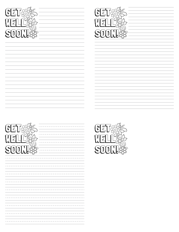 Free Printable Get Well Soon Writing Templates
