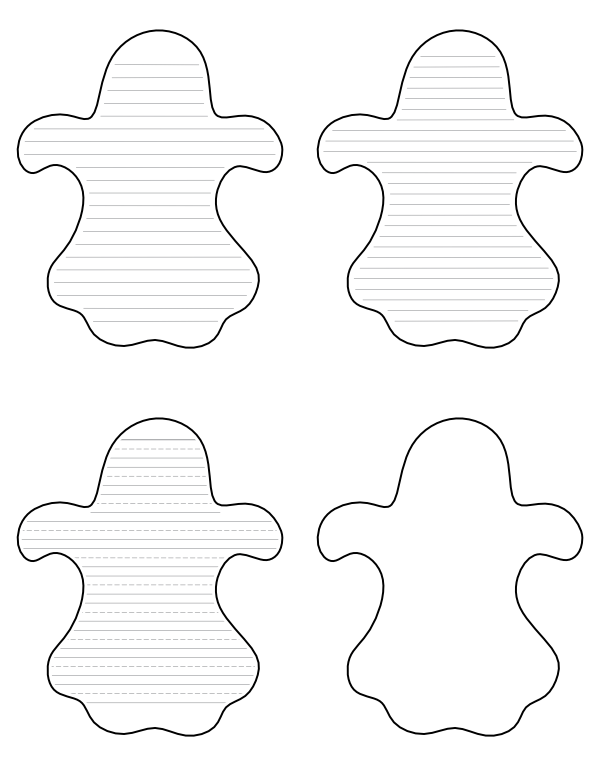 Free Printable Ghost Shaped Writing Templates