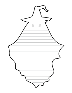 Ghost Wearing Witch Hat-Shaped Writing Templates