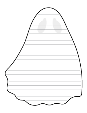 Ghost With Big Eyes-Shaped Writing Templates