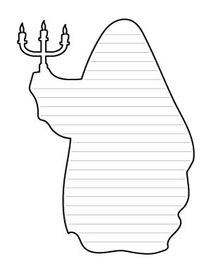 Ghost With Candle-Shaped Writing Templates