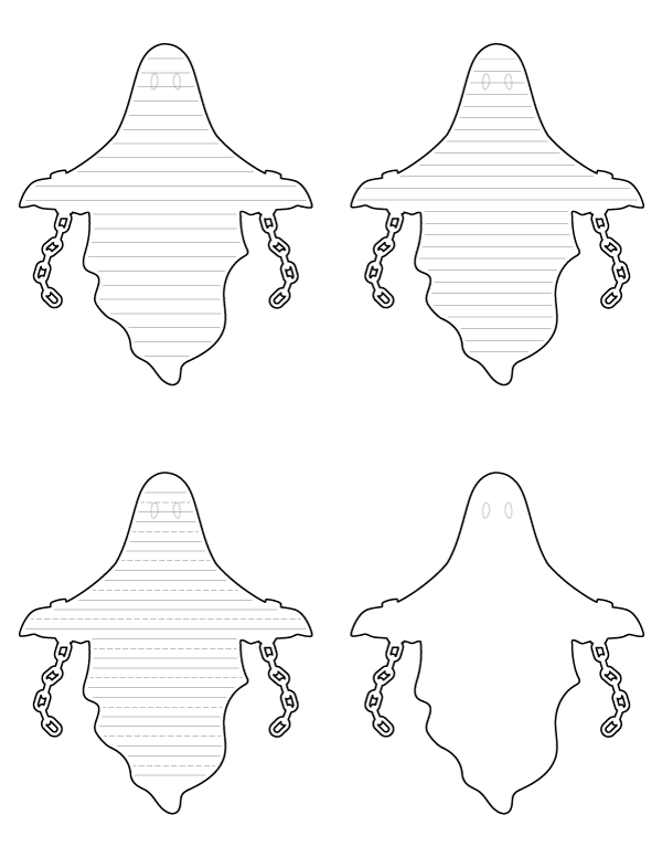 Ghost With Chains-Shaped Writing Templates
