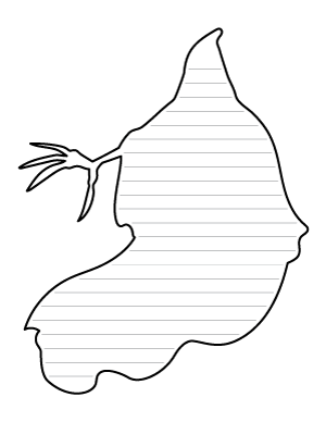 Ghost With Claws-Shaped Writing Template