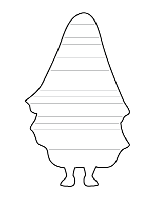 Ghost With Feet-Shaped Writing Templates