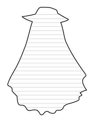 Ghost With Hat-Shaped Writing Templates