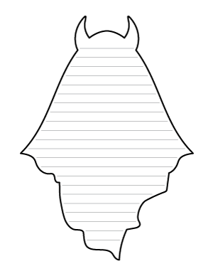 Ghost With Horns-Shaped Writing Templates