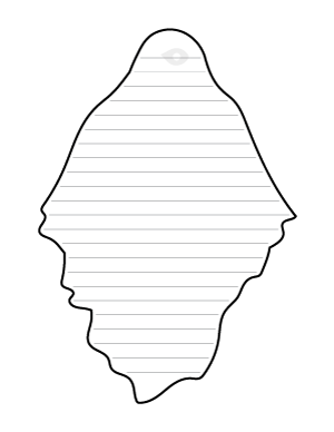 Ghost With One Eye-Shaped Writing Templates