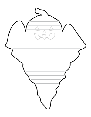 Ghost With Pumpkin Head-Shaped Writing Templates