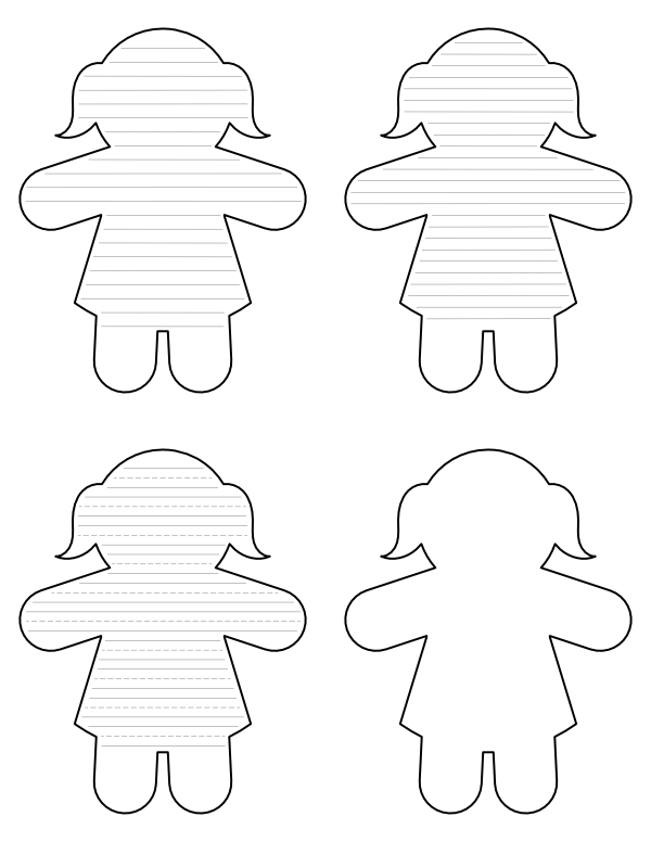 Gingerbread Girl-Shaped Writing Templates