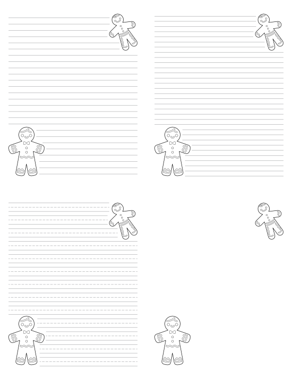 Free Printable Gingerbread Man Writing Templates