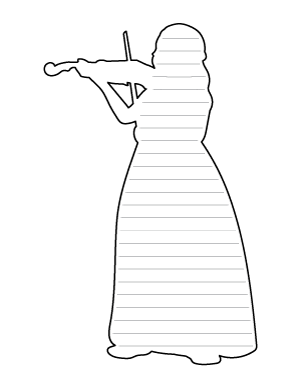 Girl Violinist-Shaped Writing Templates