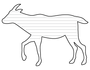 Goat Side View-Shaped Writing Templates