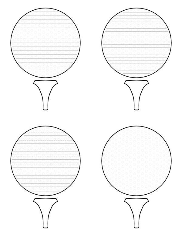 Golf Ball and Tee Shaped Writing Templates