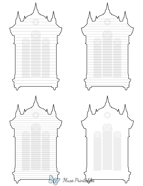 Gothic Window-Shaped Writing Templates