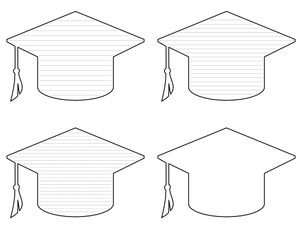 Graduation Cap-Shaped Writing Templates