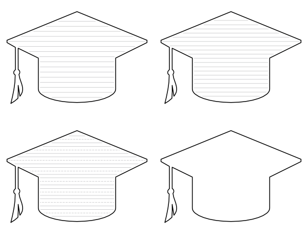 Free Printable Graduation Cap-Shaped Writing Templates