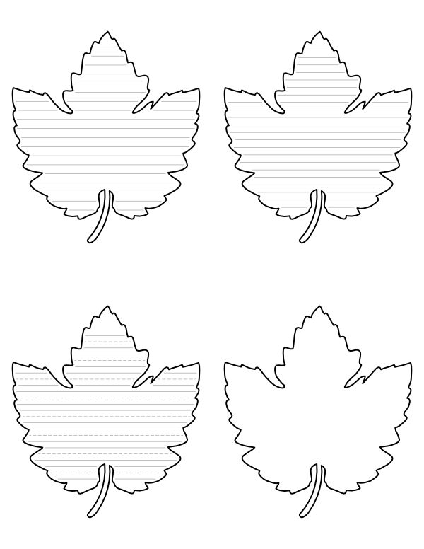 Free Printable Grape Leaf Shaped Writing Templates