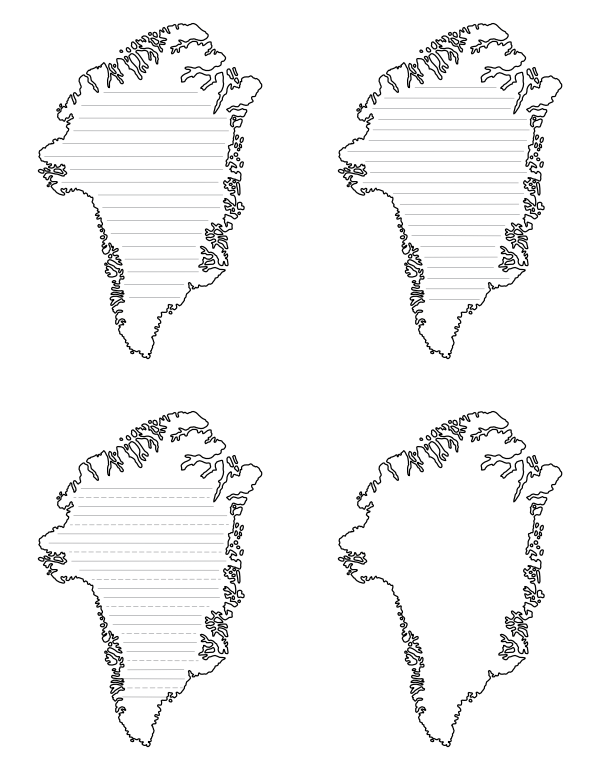 Greenland-Shaped Writing Templates