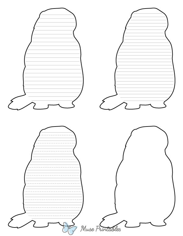 Groundhog Front View-Shaped Writing Templates