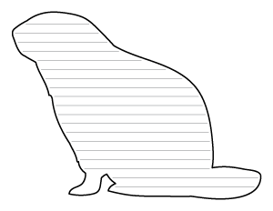 Groundhog Side View-Shaped Writing Templates