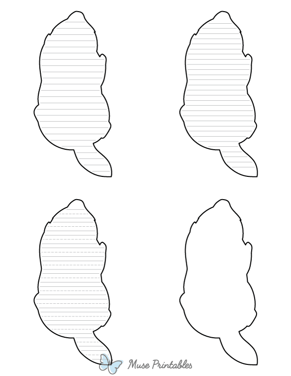 Groundhog Top View-Shaped Writing Templates