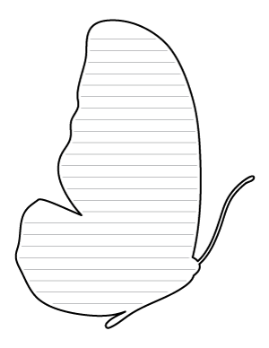 Half Butterfly-Shaped Writing Templates