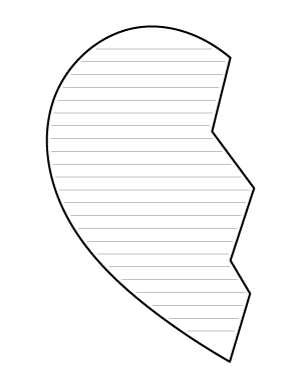 Half Heart-Shaped Writing Templates