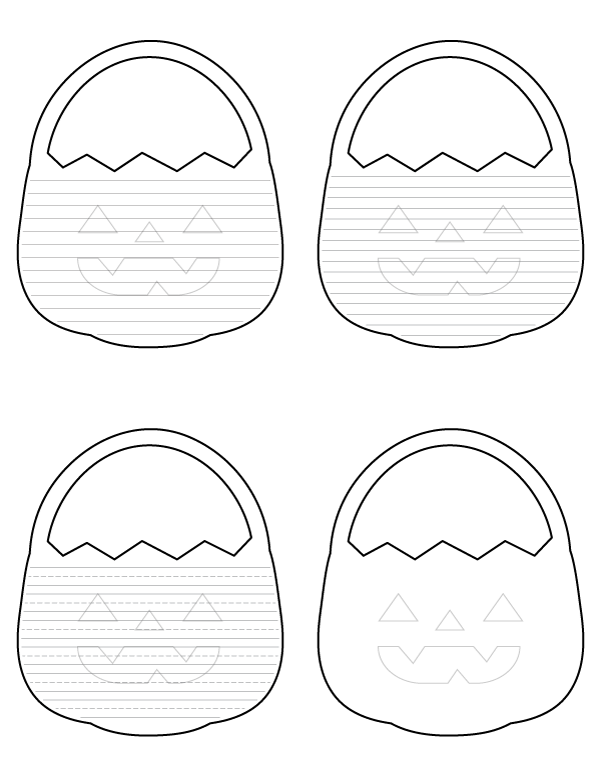 Halloween Basket-Shaped Writing Templates
