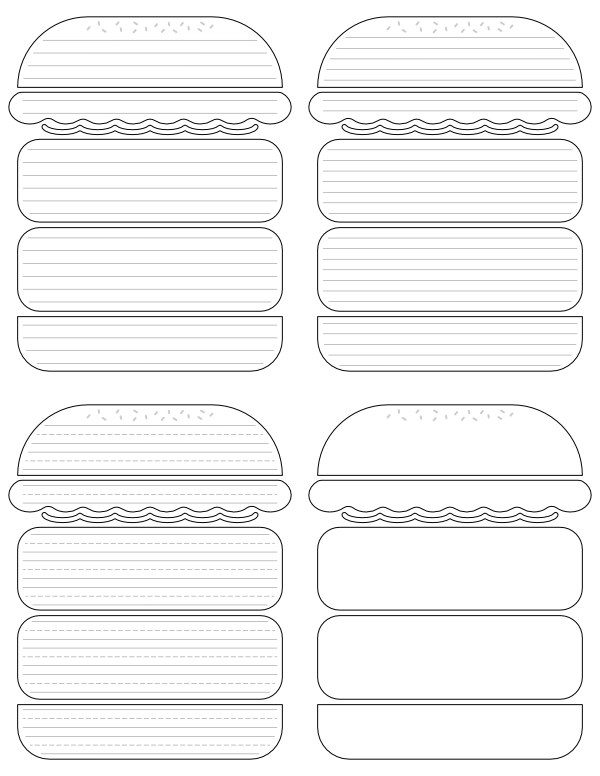 Hamburger Writing Templates